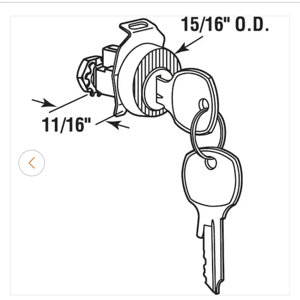 1 in. Dia Face, Mailbox Lock